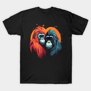 Orangutan Couple Valentine T-Shirt